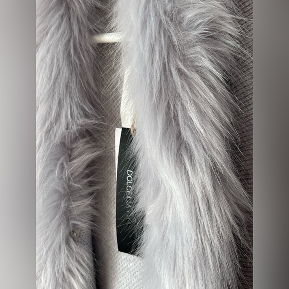 Women’s DOLCE CABO Knitted Long Vest With Faux Fur Collar NWT - Picture 2 of 15